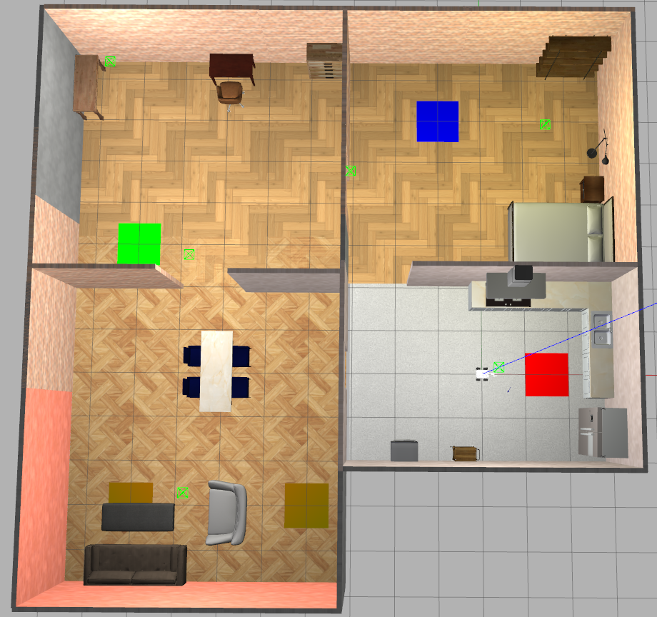 Simulation environment with Mirte_master robot.